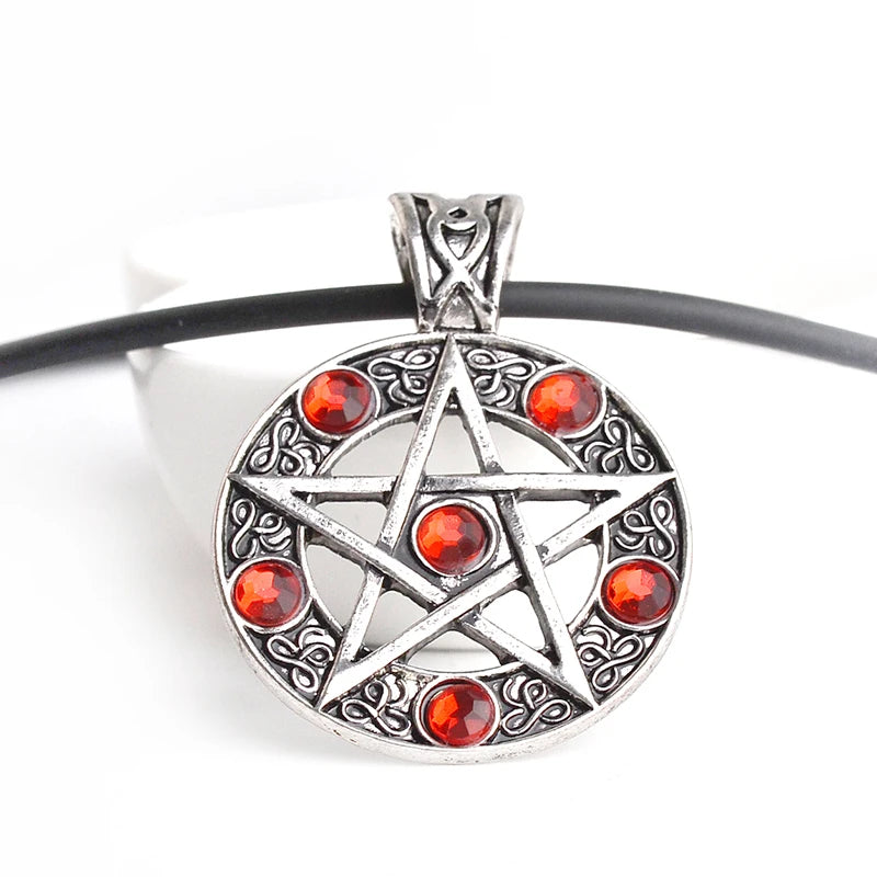 Gothic Pentagram Necklace – Supernatural Five-Pointed Star Wicca Pagan Pendant Jewelry for Men & Women