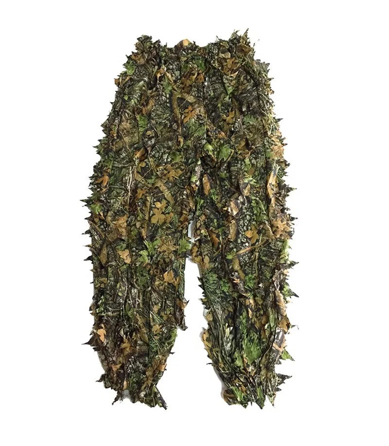 3D Leaf Ghillie Suit – Outdoor Camouflage Jacket & Pants Set with Hood | Hunting, Airsoft & Jungle Training (Men, Women, Kids)