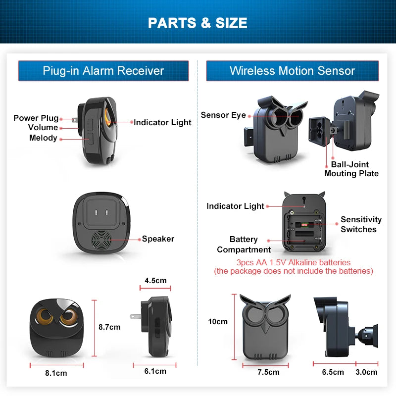 HTZSAFE Wireless Driveway Security Alarm – PIR Motion Detector for Ghost Hunting & Home Security