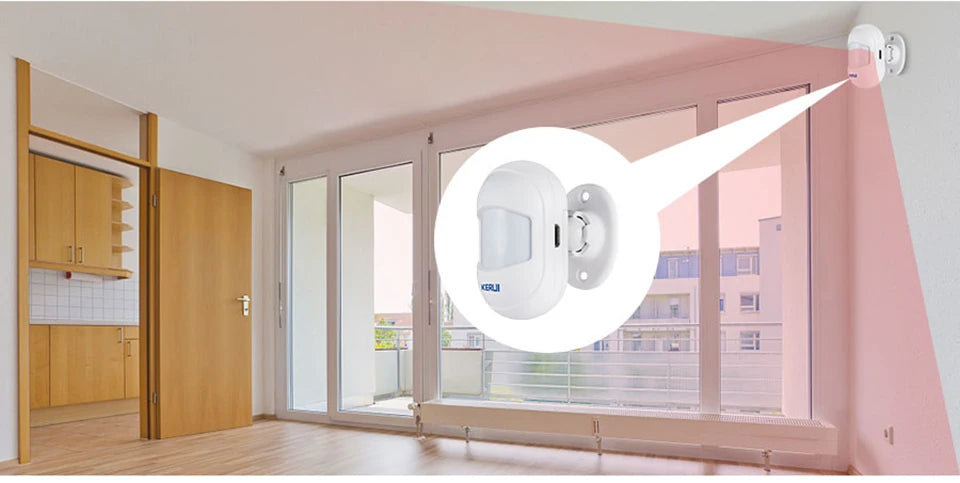 KERUI HW10 Wireless PIR Motion Detector – Mini Infrared Alarm Sensor with Magnetic Swivel Base for Home Security System