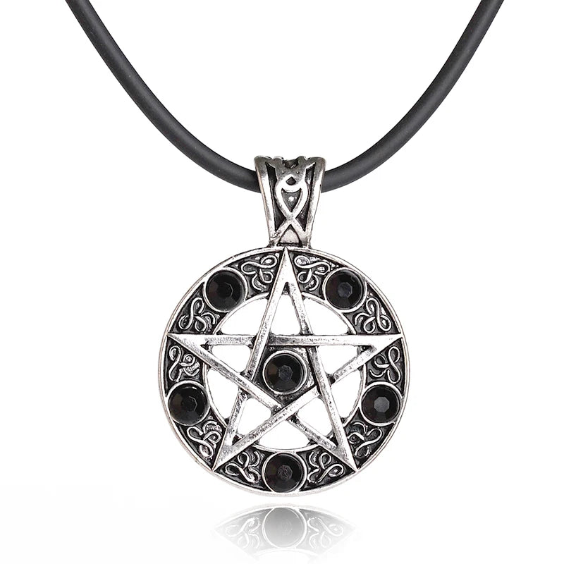 Gothic Pentagram Necklace – Supernatural Five-Pointed Star Wicca Pagan Pendant Jewelry for Men & Women