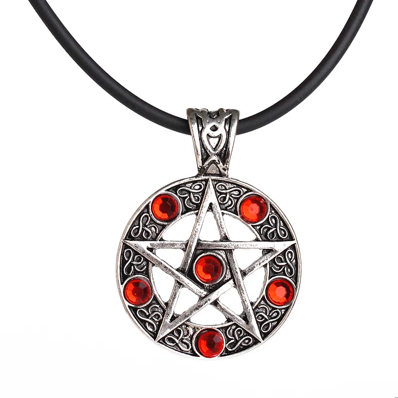 Gothic Pentagram Necklace – Supernatural Five-Pointed Star Wicca Pagan Pendant Jewelry for Men & Women