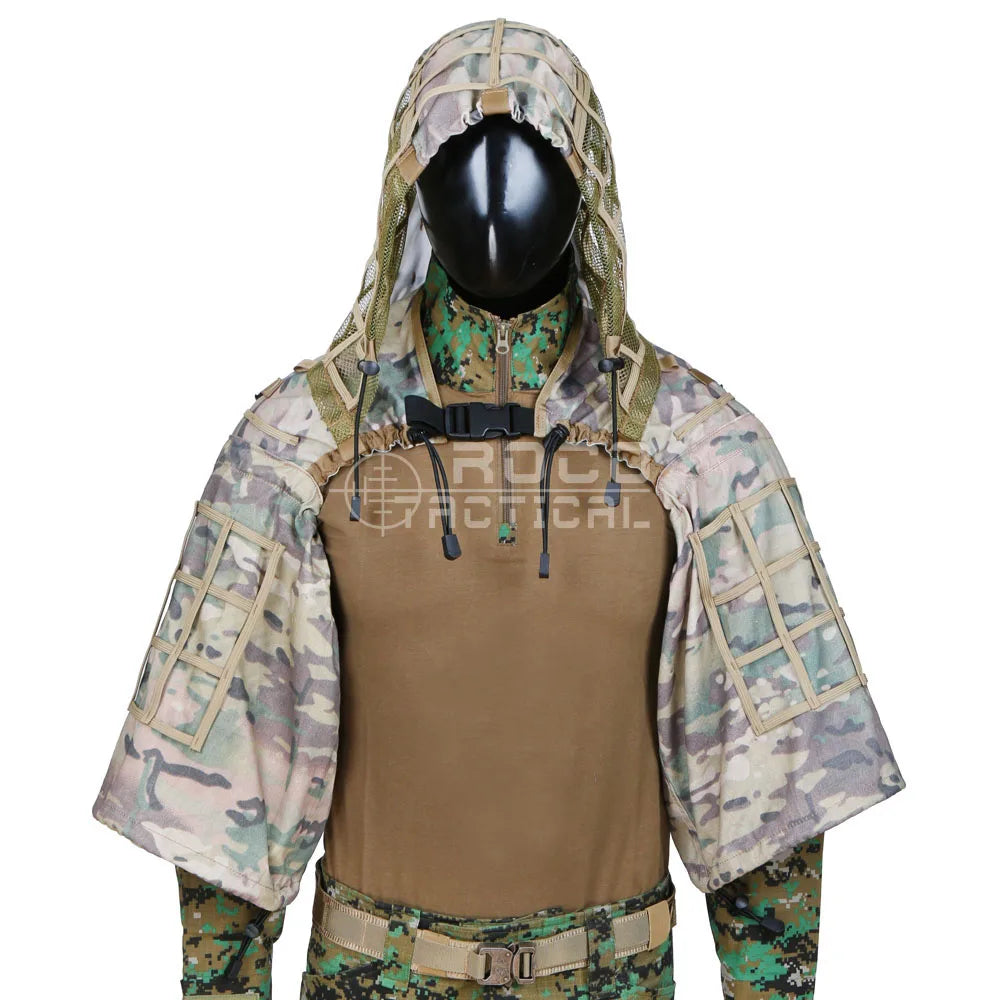Tactical Ghillie Suit Hoodie – Lightweight Camouflage Sniper Jacket for Airsoft, Hunting & Ghost Recon