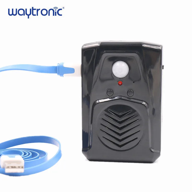 Mini PIR Motion Sensor Activated Sound Player – Audio Downloadable Voice Reminder & Loudspeaker for Safety & Paranormal Use