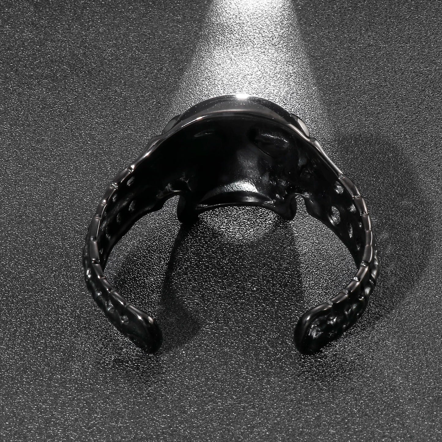 Men’s Gothic Ghost Skull Bone Bangle – 316L Stainless Steel Punk Rock Bracelet