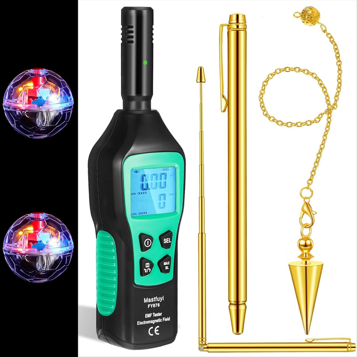 Mastfuyi 3-in-1 Ghost Hunting Equipment Kit – EMF Detector & Divining Rod for Paranormal Investigations