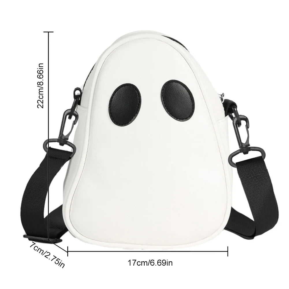 Ghost Funny PU Leather Shoulder Bag – Cute Devil Crossbody Handbag for Women & Travel