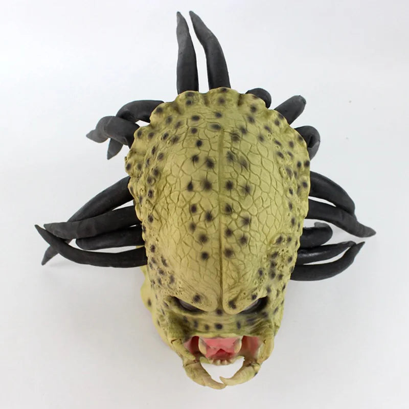 Alien vs Predator Latex Cosplay Mask – Full Head Horror Helmet Prop for Adults | Halloween & Costume Party Accessory