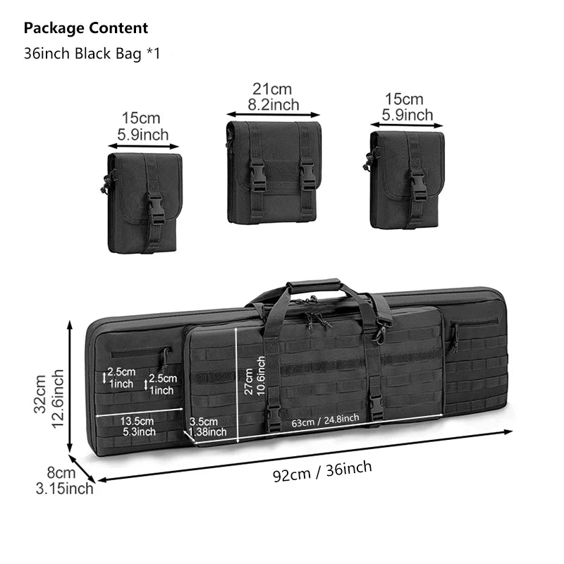 Waterproof Tactical Rifle Case Backpack – 42/46 Inch Carbine Airsoft Hunting Gun Bag with Shoulder Straps