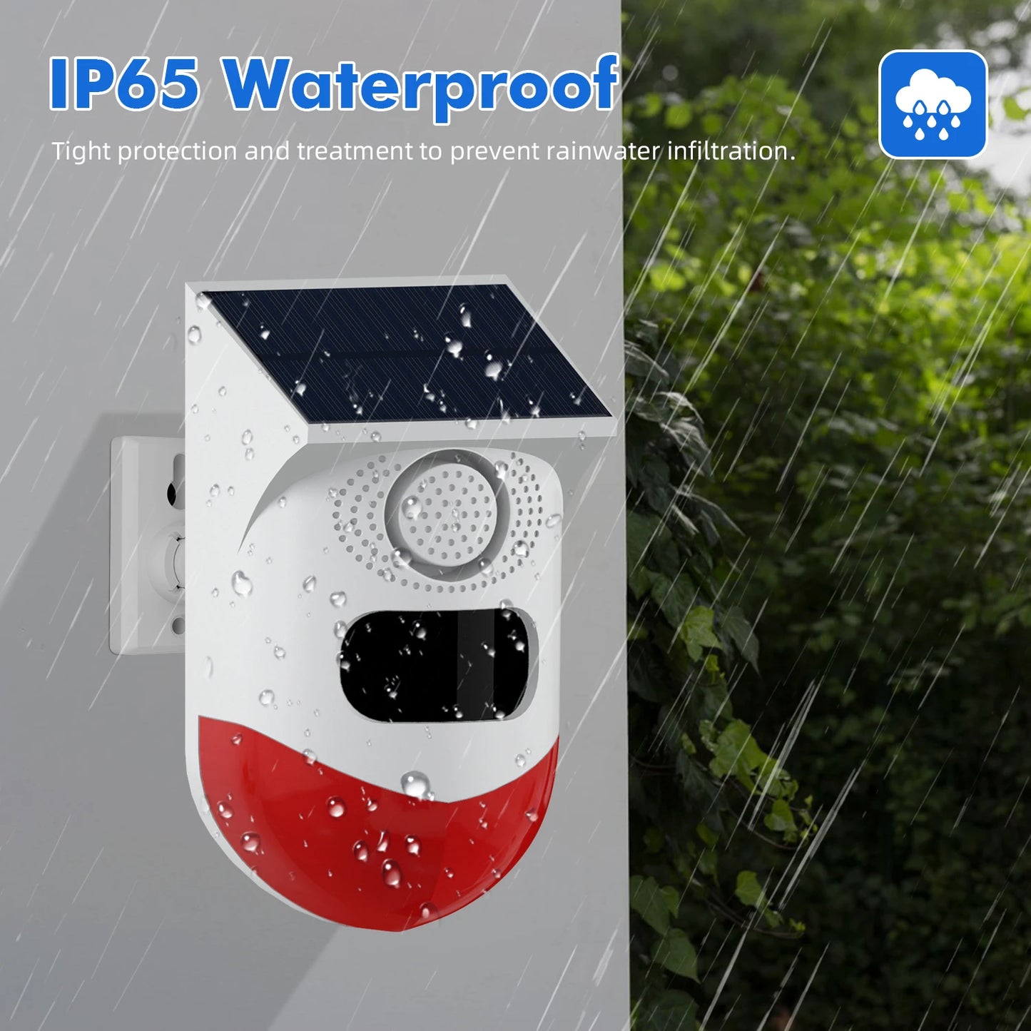 Angus Outdoor Solar Infrared Motion Sensor Alarm – Ghost Hunting & Security Siren (IP67 Waterproof, Anti-Theft, Anti-Pet False Alarm)