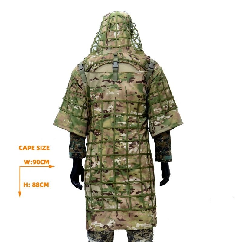 Tactical Ghillie Suit Hoodie – Lightweight Camouflage Sniper Jacket for Airsoft, Hunting & Ghost Recon