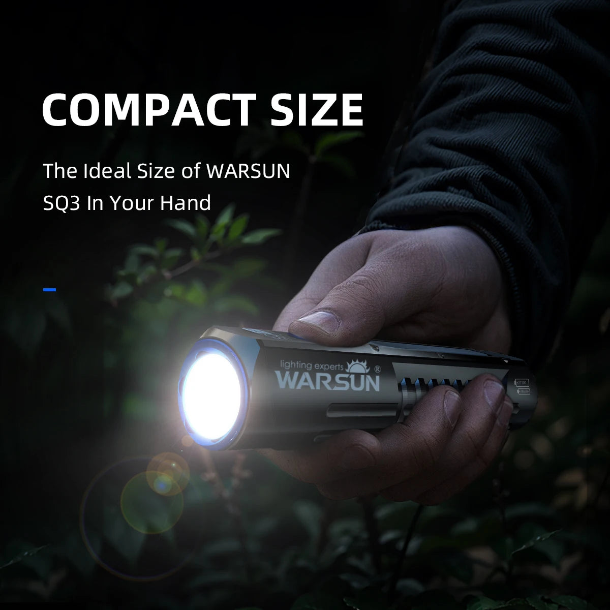 Warsun Powerful LED Flashlight – Rechargeable Torch with Magnet, 8 Modes Portable Lantern for Camping, Hiking & Emergency