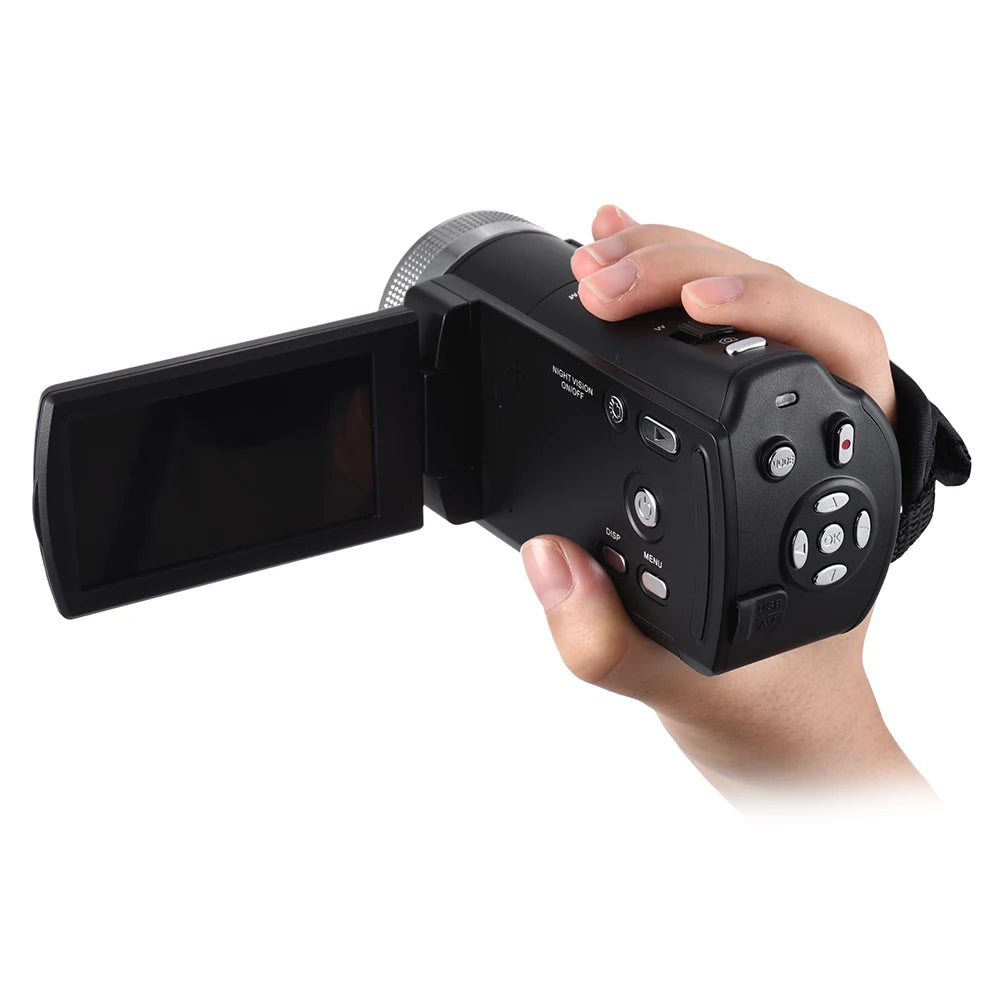 Andoer V12 1080P Full HD Camcorder – 16X Digital Zoom, Night Vision & Face Detection