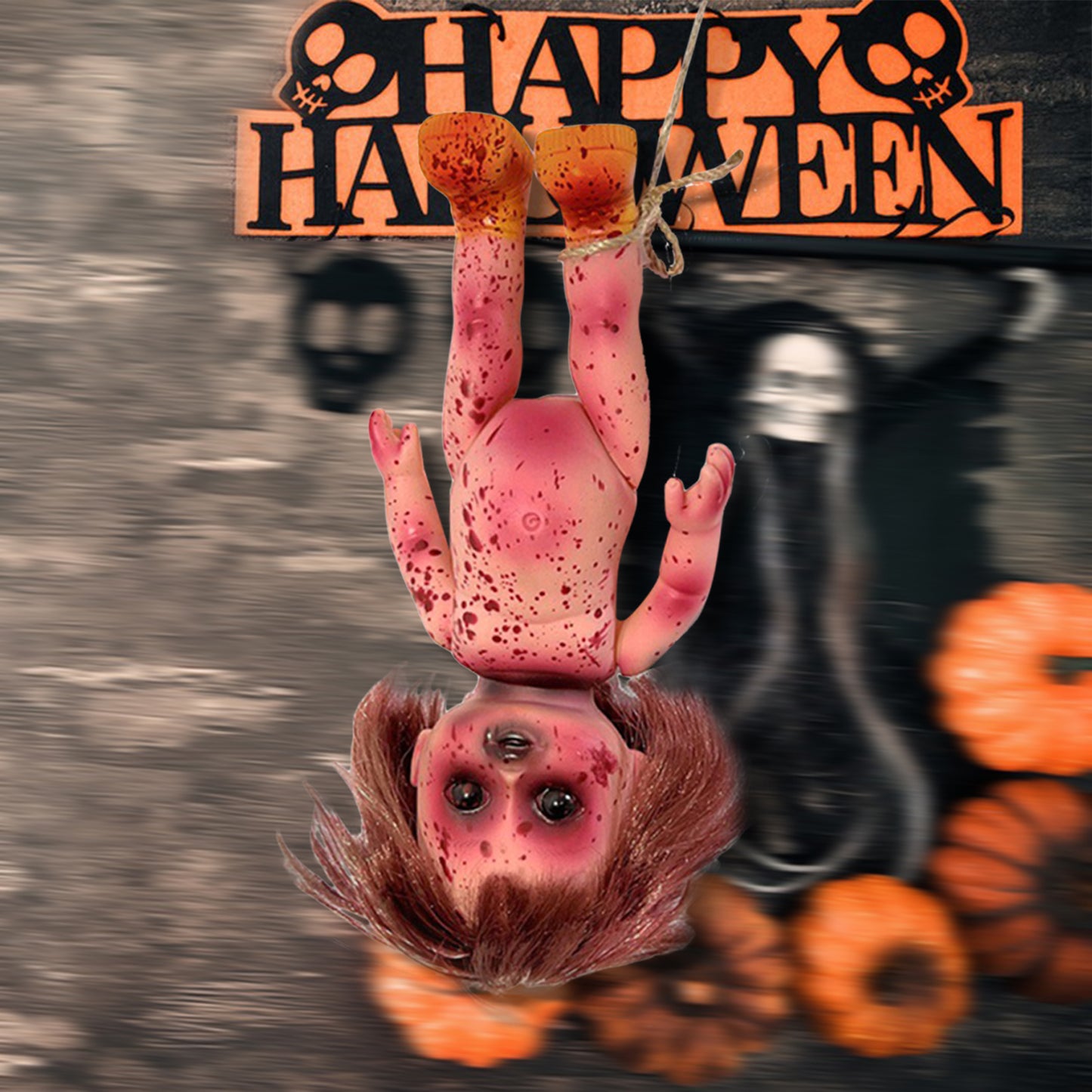 Halloween Hanging Ghost Doll – Creepy Haunted House Decoration & Paranormal Party Prop