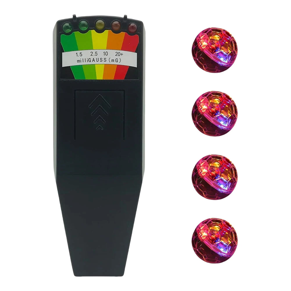 Ghost Hunting EMF Kit – 5 LED EMF Meter + 4 Motion Light Balls