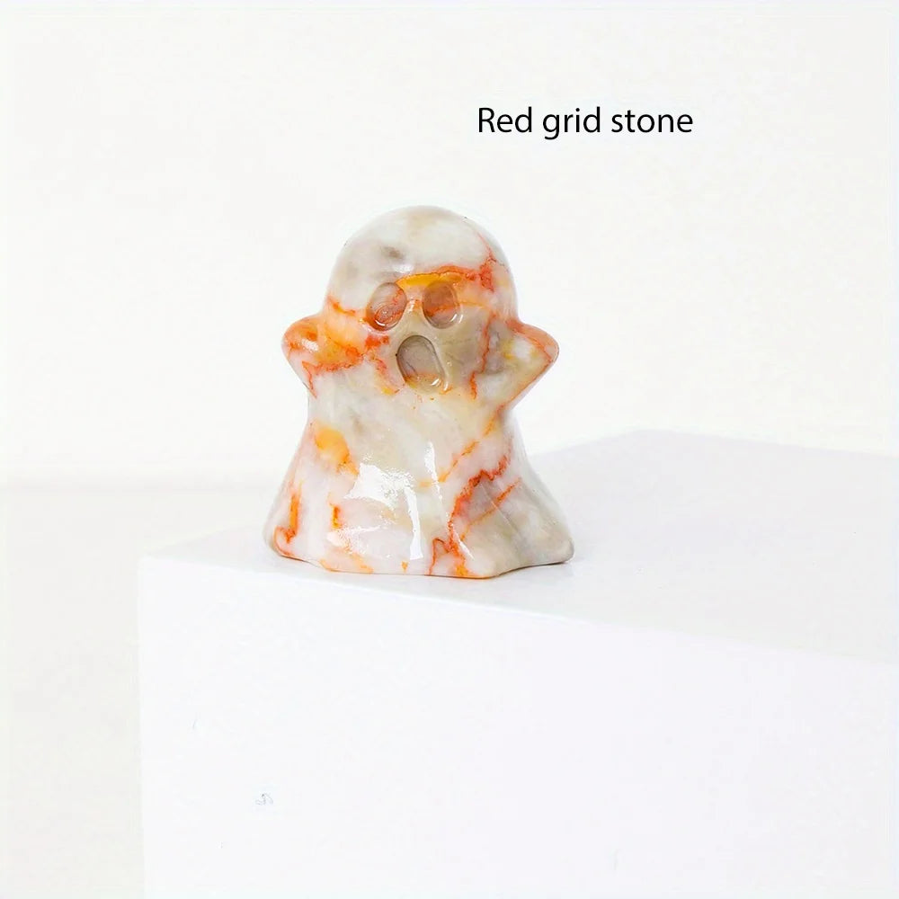 Natural Crystal Ghost Statue – Haunted Halloween Ornament & Home Décor