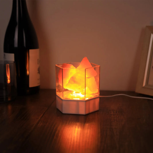 USB Natural Himalayan Salt Lamp – LED Lava Night Light for Relaxing Atmosphere & Ghost Hunting Ambiance