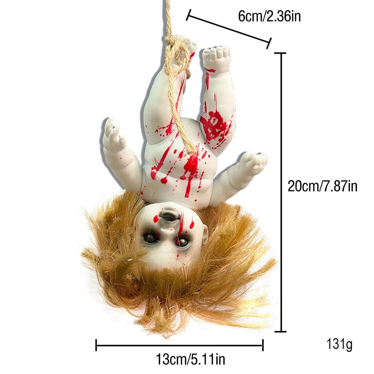 Haunted Blood Doll – Terrifying Ghost Zombie Baby for Paranormal & Horror Decor