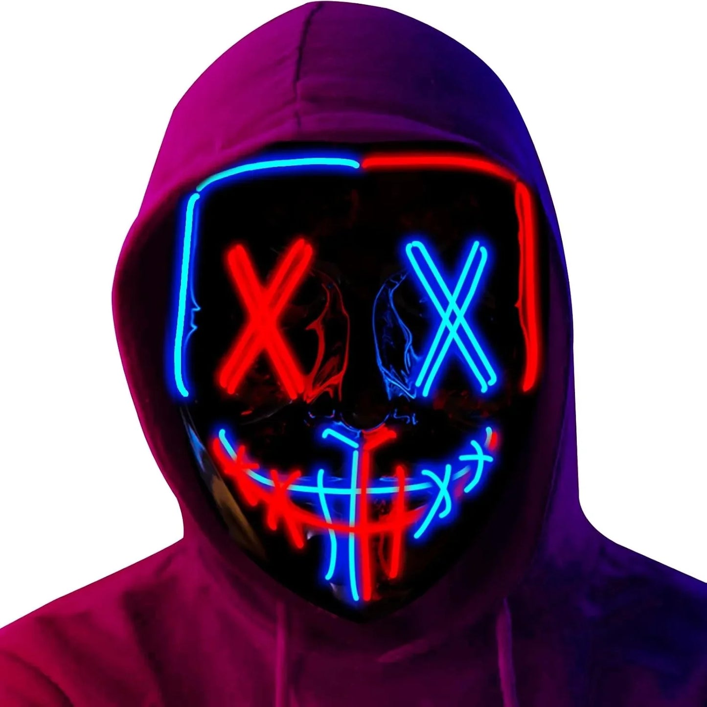 Poptrend LED Halloween Mask – Light-Up Scary Mask for Ghost Hunting & Horror Enthusiasts