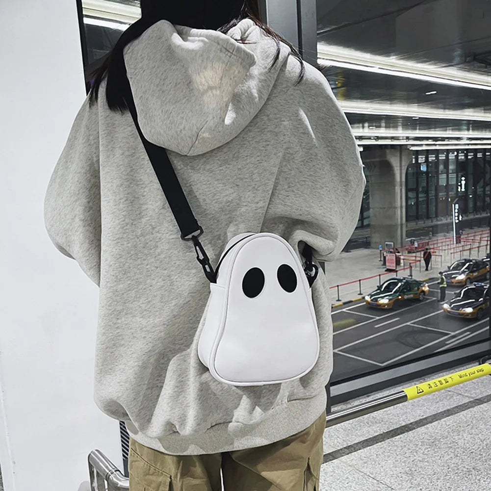 Ghost Funny PU Leather Shoulder Bag – Cute Devil Crossbody Handbag for Women & Travel