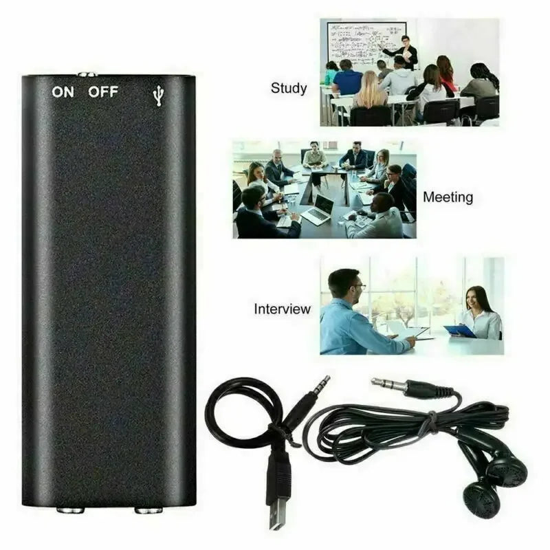 Mini Voice Recorder | Portable Intelligent Sound Recorder with Voice Activation, HD Noise Reduction, MP3 Player & OTG Support