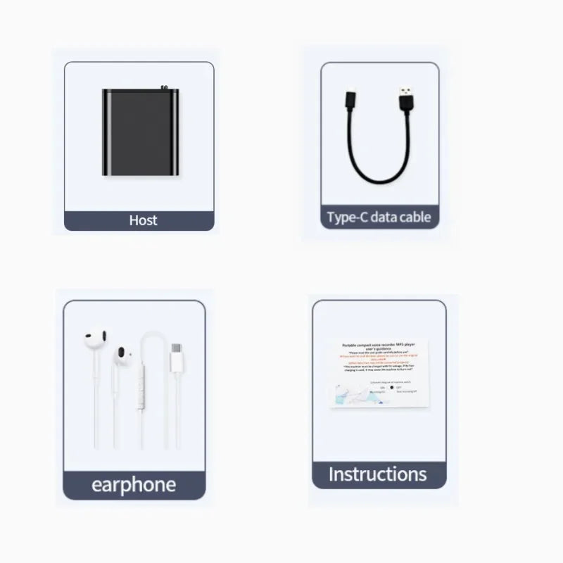 Mini Voice Recorder | Portable Intelligent Sound Recorder with Voice Activation, HD Noise Reduction, MP3 Player & OTG Support