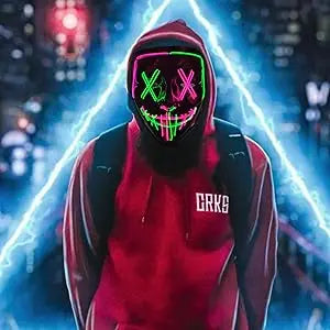 Poptrend LED Halloween Mask – Light-Up Scary Mask for Ghost Hunting & Horror Enthusiasts