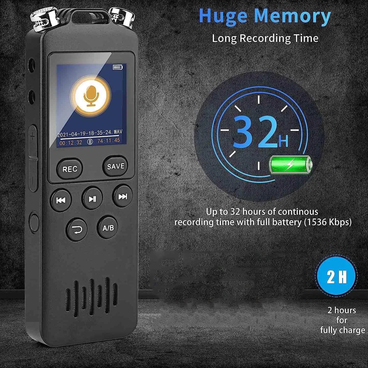Digital Voice Recorder Voice Activated Recorder for Lectures Meetings - aiworth 9860 Hours Sound Audio Recorder Dictaphone Recor