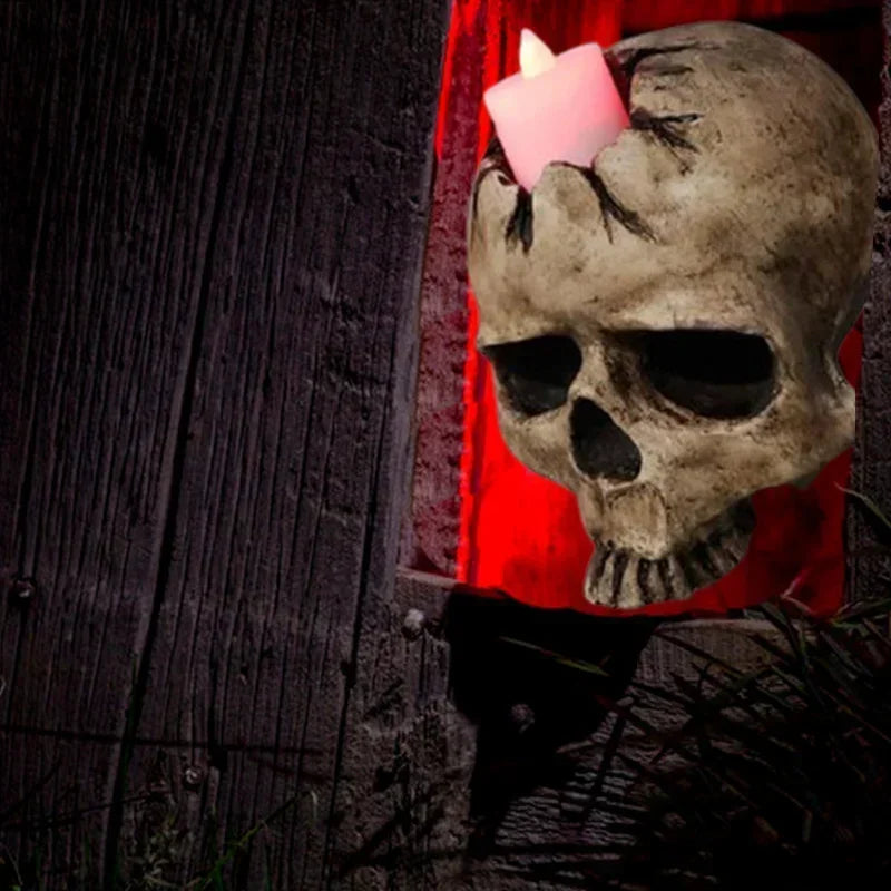 Skeleton Candlestick Pendant – Gothic Resin Haunted Wall Decoration