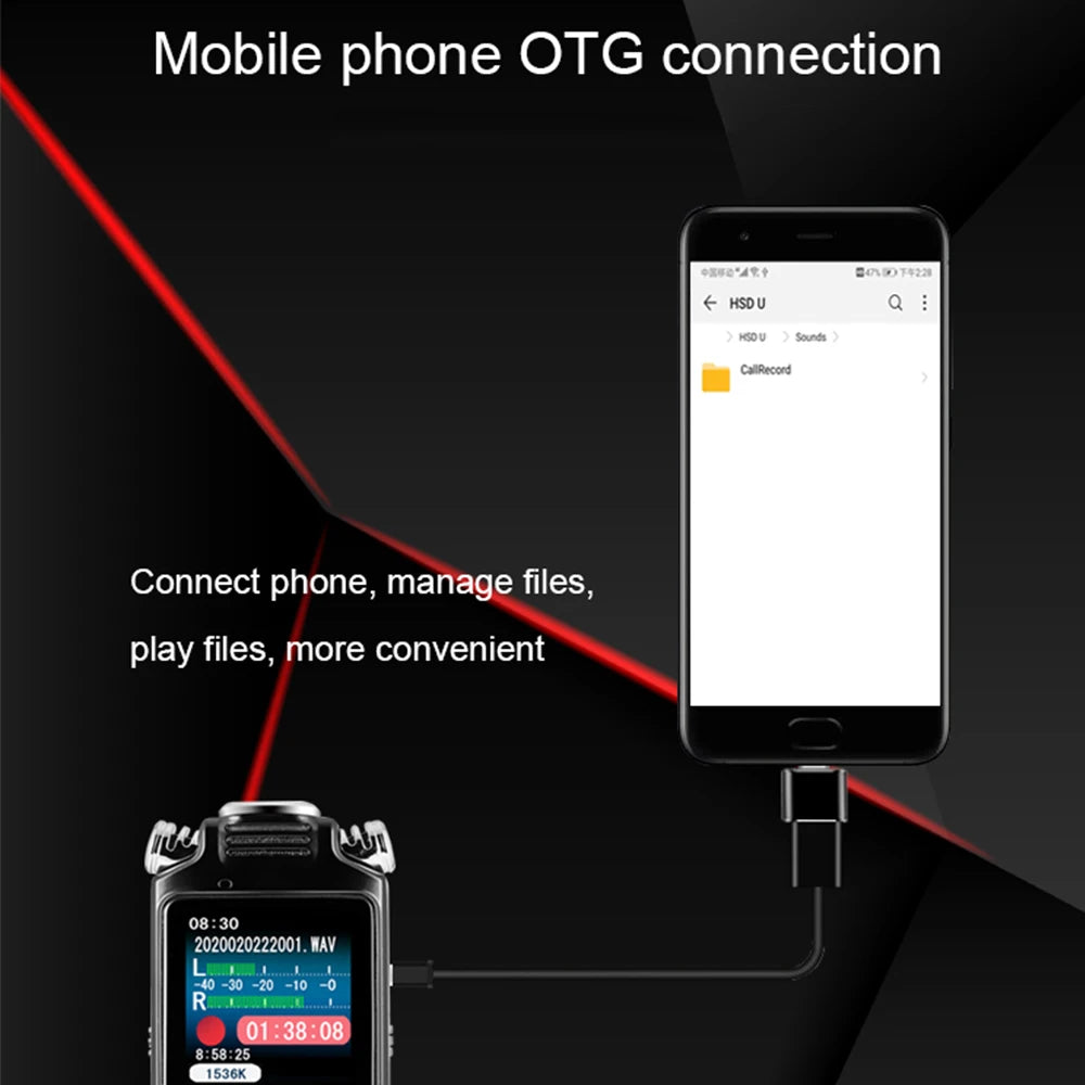 Professional Voice-Activated Digital Audio Recorder – Noise Cancelling, PCM Recording, MP3 Player (8GB/16GB/32GB)