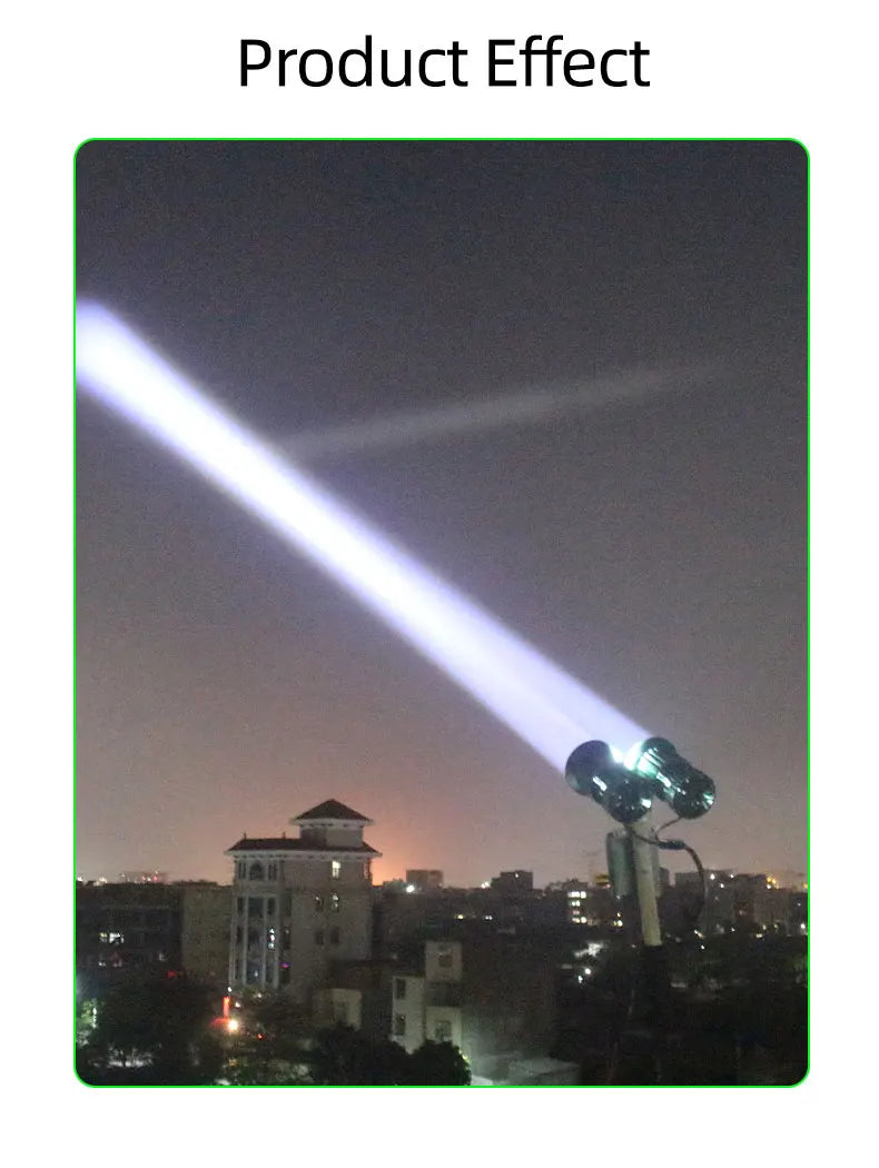 High Power LED Flashlight 200W – 10000lm Super Bright Torch for Ghost Hunting, Camping & Searchlight Use