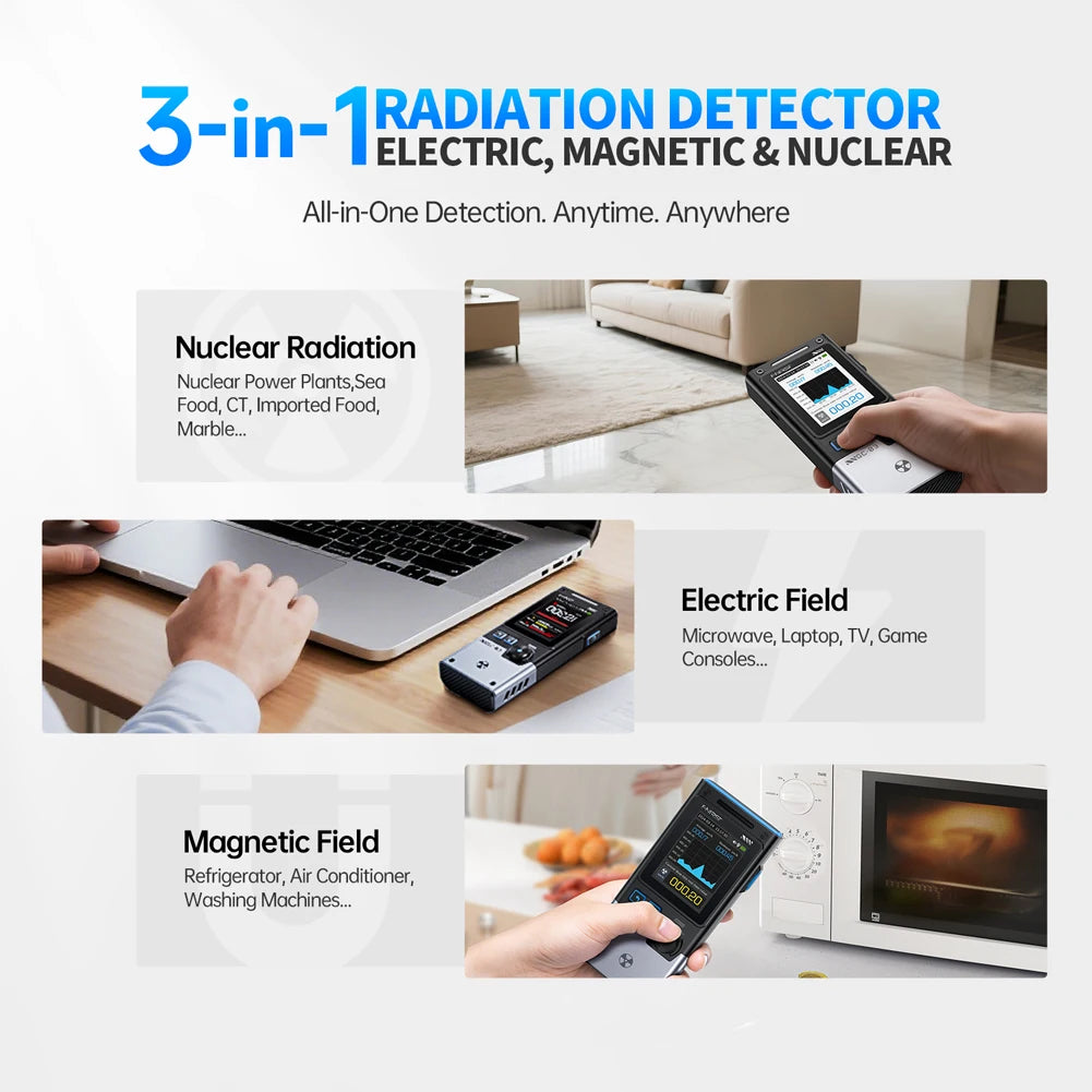 Portable EMF Radiation Detector – Electric & Magnetic Field RF Meter for Home, Office & Ghost Hunting