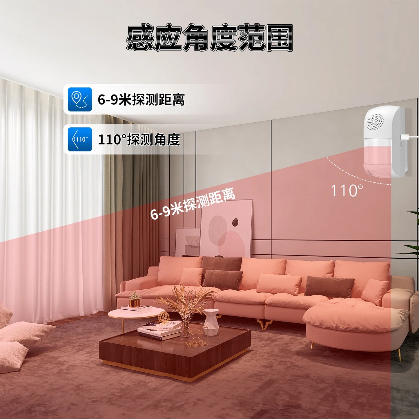 WiFi PIR Motion Sensor Alarm – Smart Sound & Light Detector with TUYA App Control