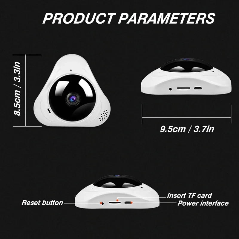 3MP 1296P Yoosee/Eseecloud 360° Ghost Hunting & Surveillance VR IP Camera – Night Vision & Motion Detection