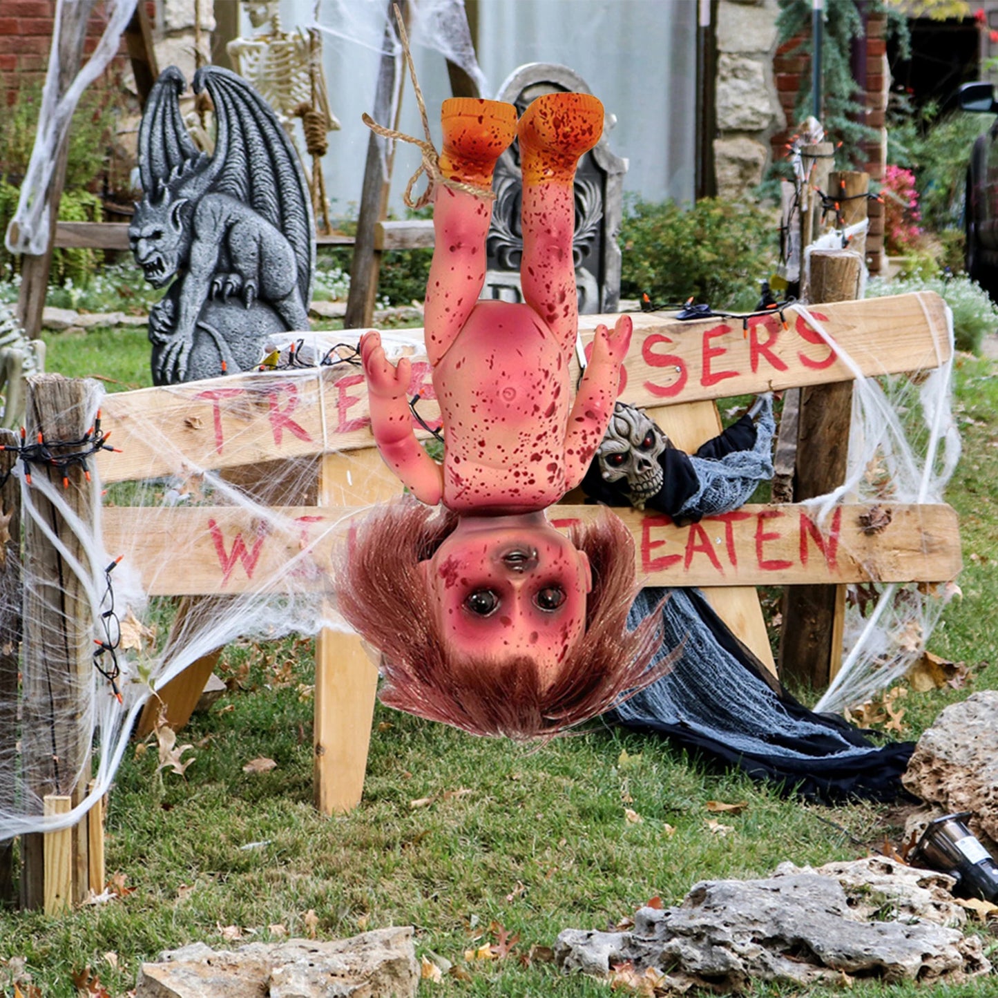 Halloween Hanging Ghost Doll – Creepy Haunted House Decoration & Paranormal Party Prop