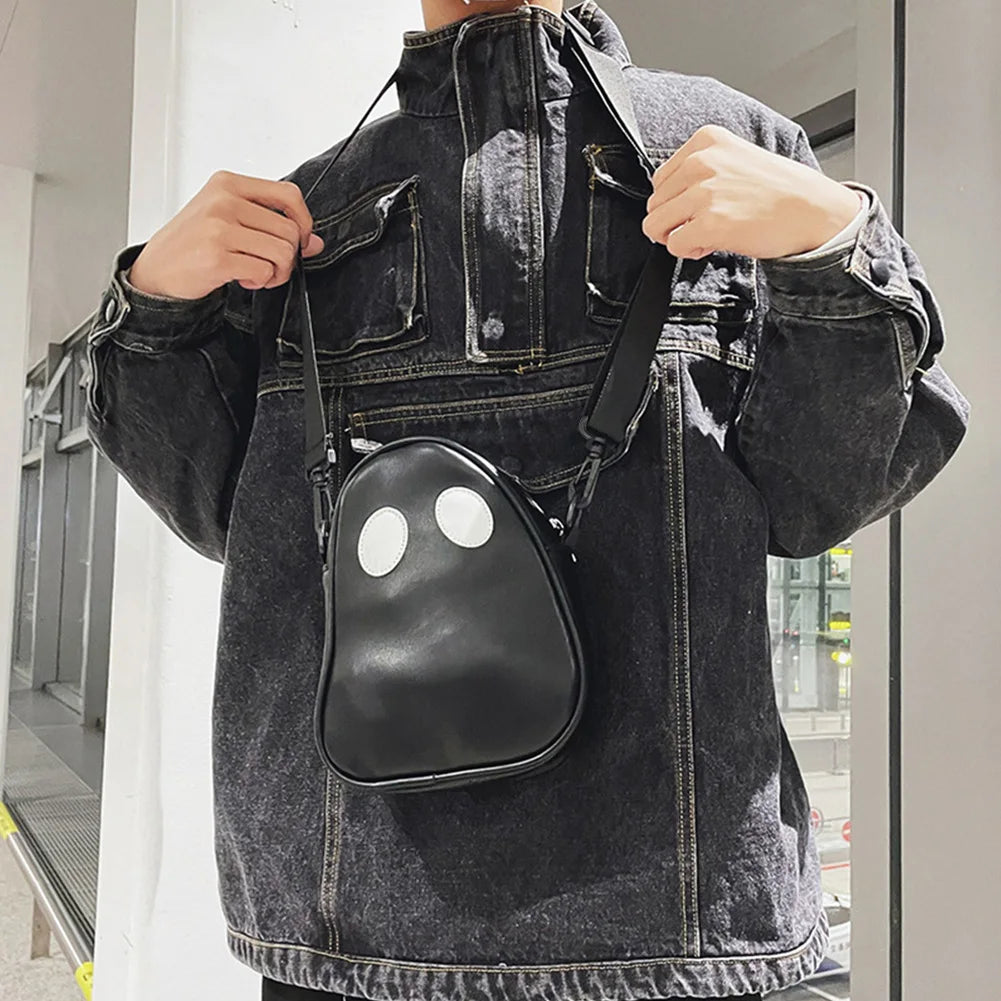 Ghost Funny PU Leather Shoulder Bag – Cute Devil Crossbody Handbag for Women & Travel