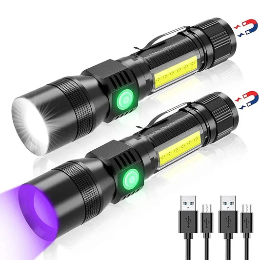 UV & Strong Light Flashlight – Rechargeable Black Light Torch for Ghost Hunting, Paranormal Investigations & Pet Urine Detection