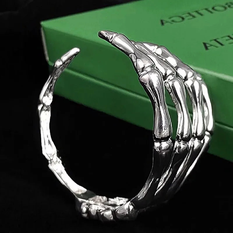 Unisex Gothic Ghost Claw Skull Bracelet – Punk Rock Hip-Hop Cuff Jewelry