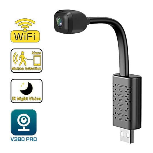 HD 1080P Mini WiFi Camera – Night Vision, Motion Detection, USB AP Hotspot, 120° Ultra-Wide Angle Surveillance Camcorder
