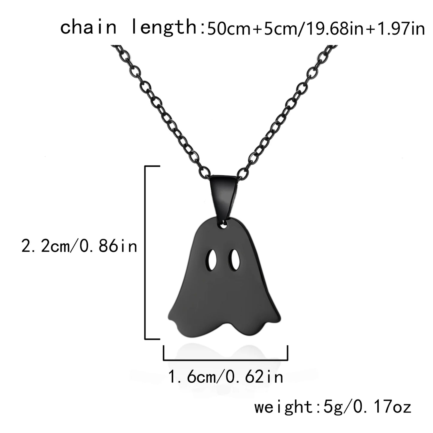 Halloween Pendant Necklace – Stainless Steel Black Cat, Ghost, Spider & Pumpkin Charm | Gothic Friendship Jewelry Gift