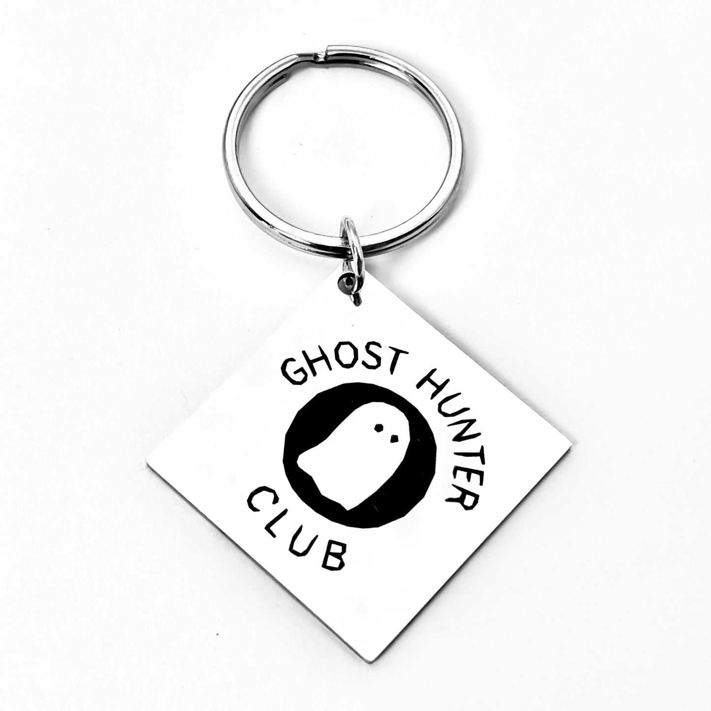 Ghost Hunter Club Stainless Steel Keychain – Halloween Festive Decoration Gift