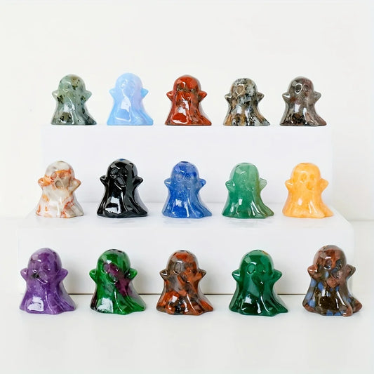 Natural Crystal Ghost Statue – Haunted Halloween Ornament & Home Décor