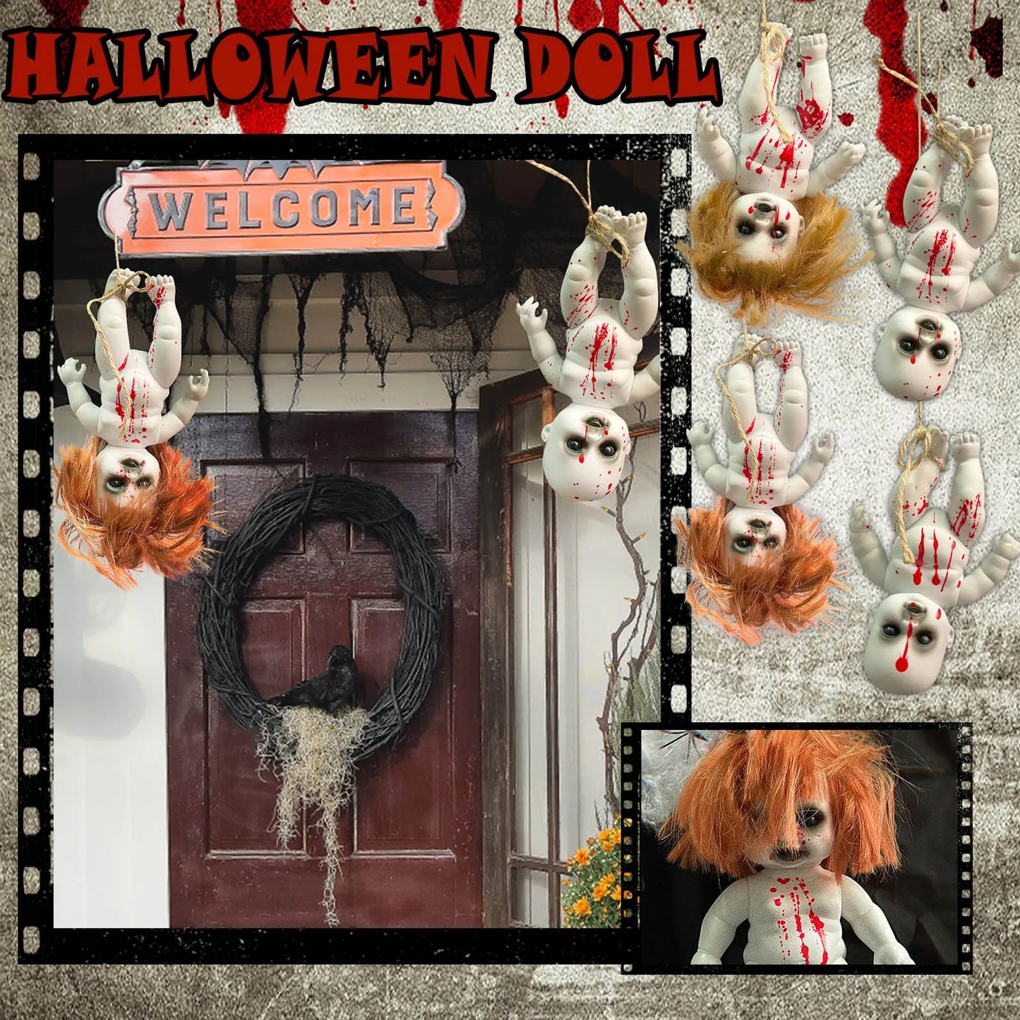 Haunted Blood Doll – Terrifying Ghost Zombie Baby for Paranormal & Horror Decor