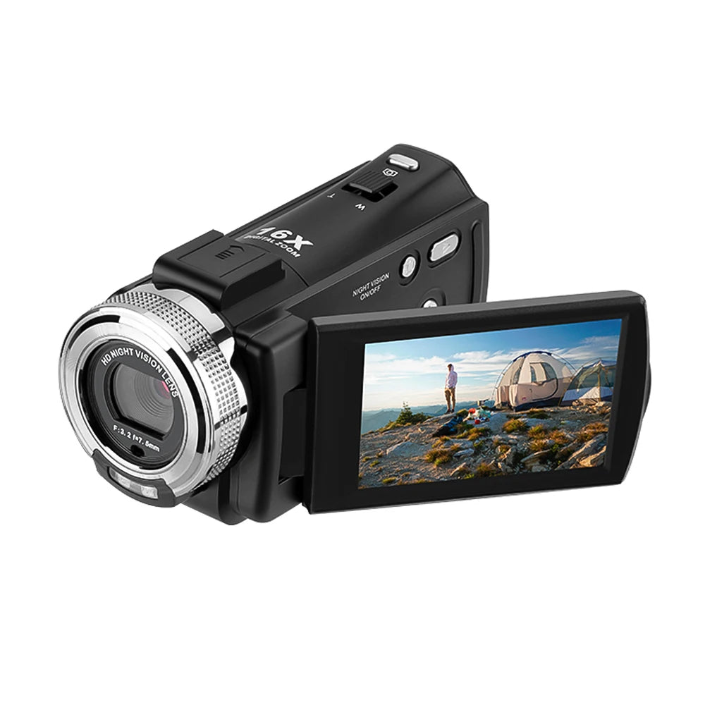Andoer V12 1080P Full HD Camcorder – 16X Digital Zoom, Night Vision & Face Detection