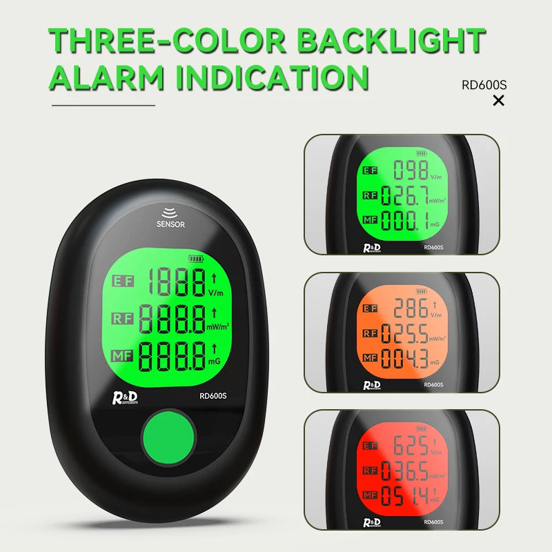 R&D RD600S EMF Meter – 3-in-1 Electromagnetic Field Radiation Detector for Ghost Hunting & Paranormal Investigations