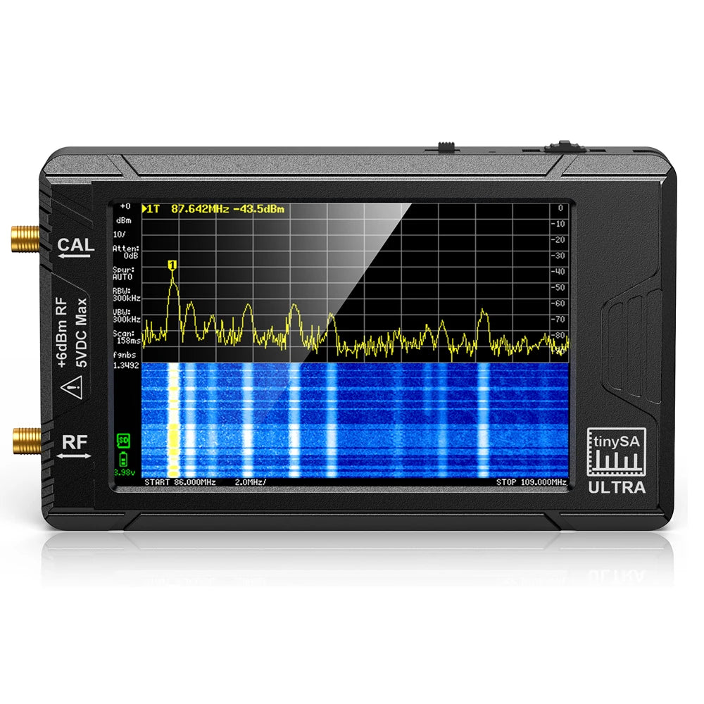 TinySA ULTRA 4" Spectrum Analyzer – 100kHz to 5.3GHz Paranormal EMF Detector & RF Signal Tester
