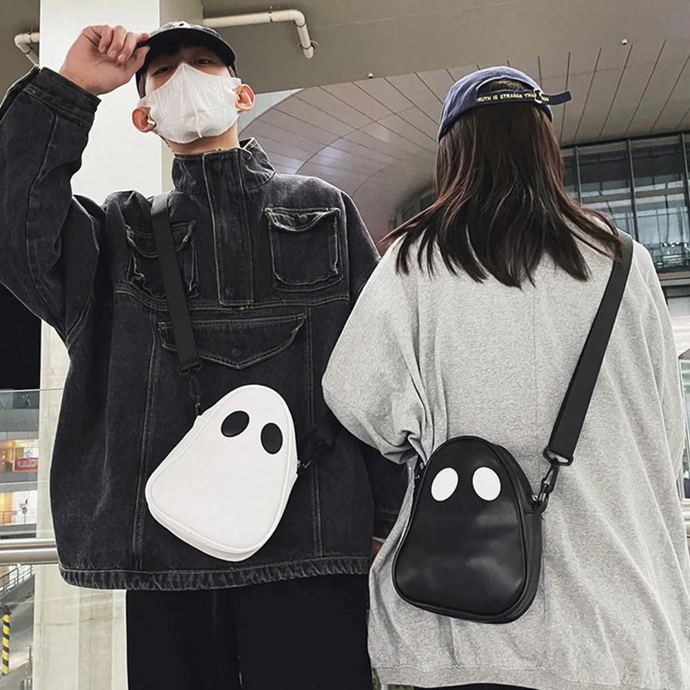 Ghost Funny PU Leather Shoulder Bag – Cute Devil Crossbody Handbag for Women & Travel