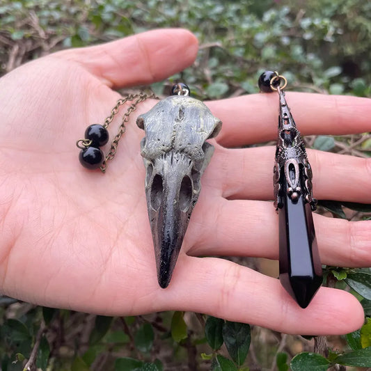 Black Obsidian Crystal Pendulum – Spiritual Dowsing & Paranormal Divination Tool