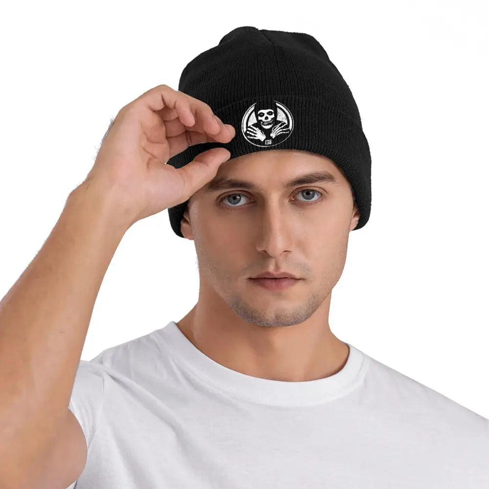 Crimson Ghost Beanie – Misfits Knit Skull Cap Winter Hat for Men & Women | Warm Gothic Streetwear Gift