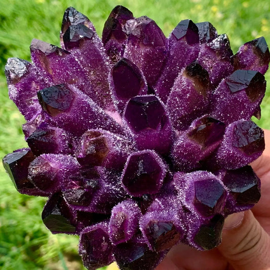 Natural Violet Ghost Phantom Quartz Cluster – Healing & Spiritual Crystal Specimen